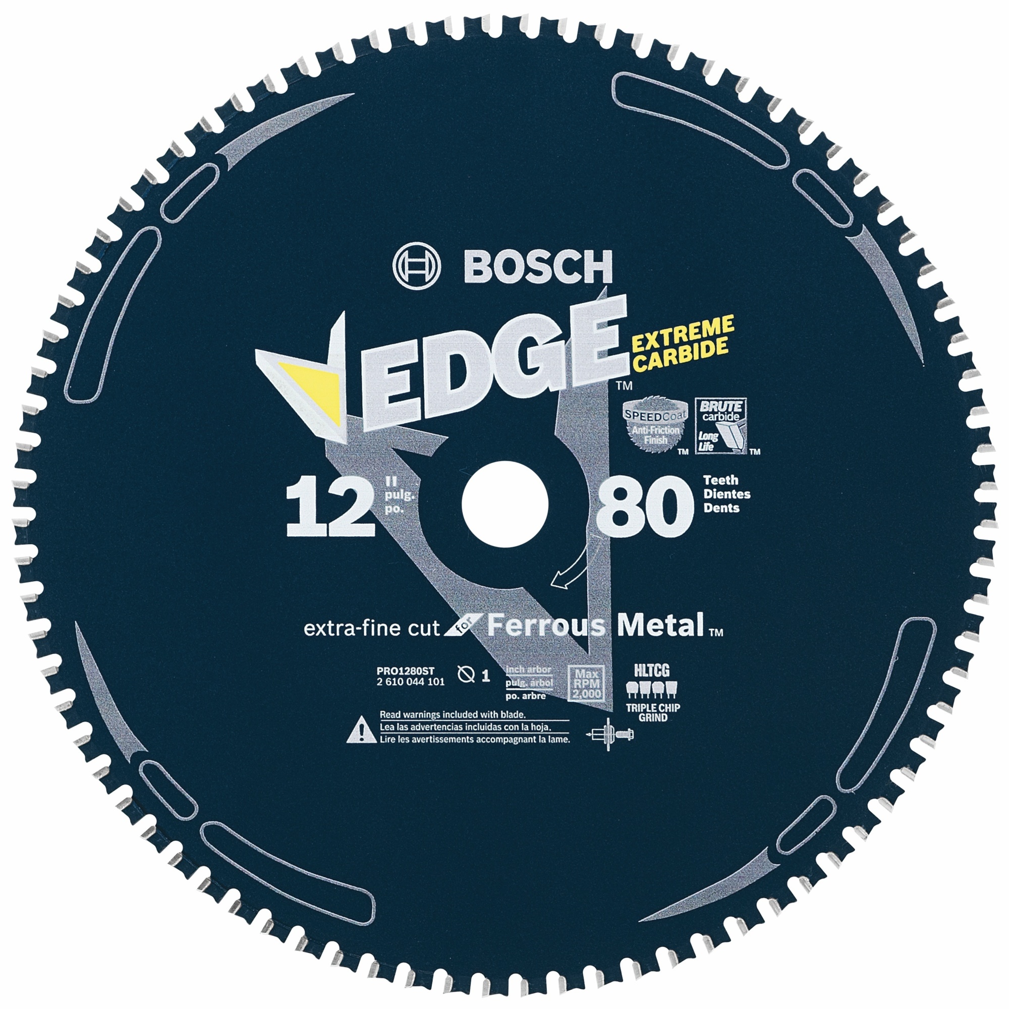 Bosch Edge Circular Saw Blade for Ferrous Metal Cutting — 12in., 80 Tooth, Model# PRO1280ST
